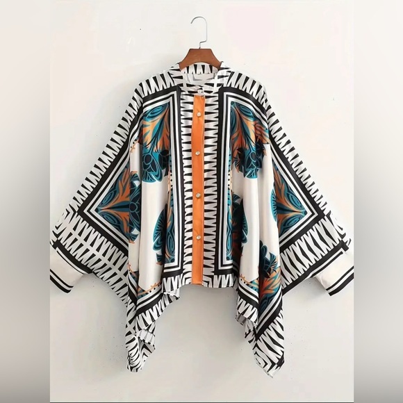 Exotic 2 piece set long sleeve blouse with high waist wide leg pants - Picture 4 of 15